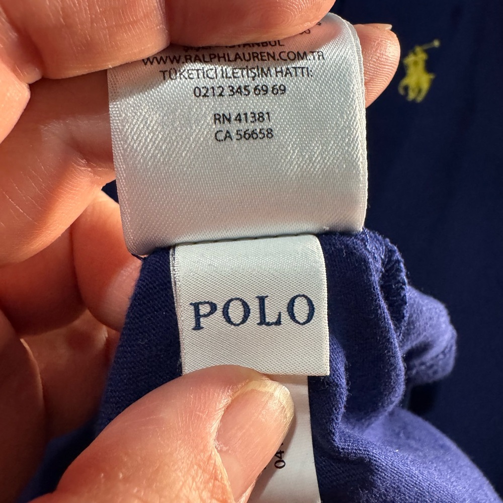 Polo Ralph Lauren Hoodie Men S Dark Blue Pullover Jersey Lightweight TShirt Pony - Picture 8 of 8